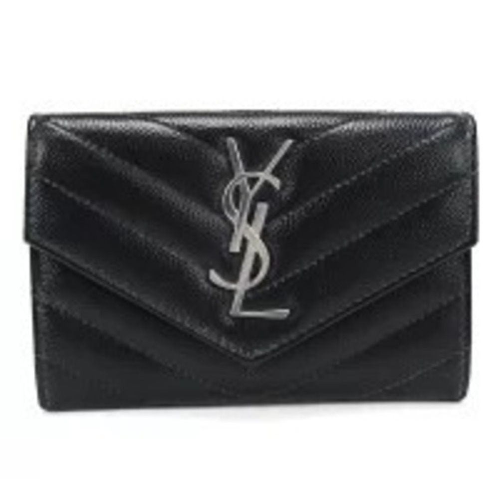 Saint Laurent Bi fold Wallet Monogram Envelope Black